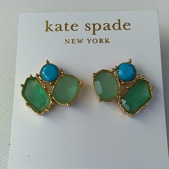 🆕 NWT Kate Spade 14K GF Turquoise Green Stone - Picture 8 of 8